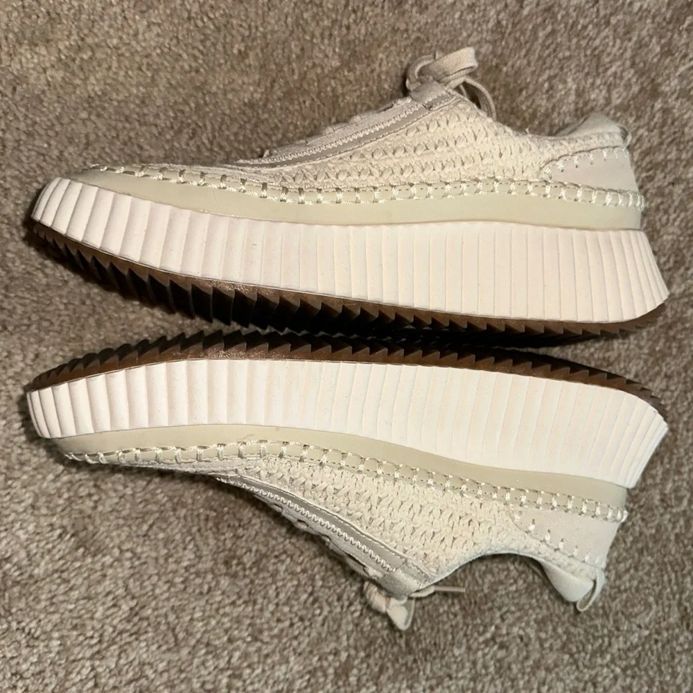 Platform Knit Lace-Up Sneaker - Cream - Picture 3 of 8